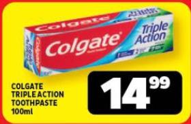 Colgate Triple Action Toothpaste 100ml