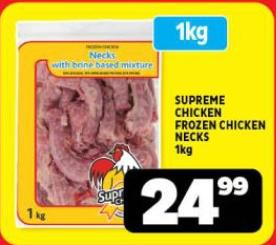 SUPREME CHICKEN FROZEN CHICKEN NECKS 1Kg