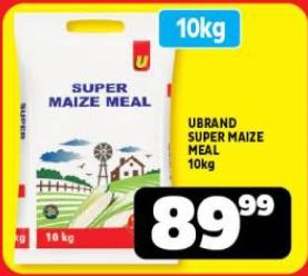 UBRAND SUPER MAIZE MEAL 10kg (phoofo ea papa)