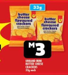 Butter cheese flavoured crackers 33g